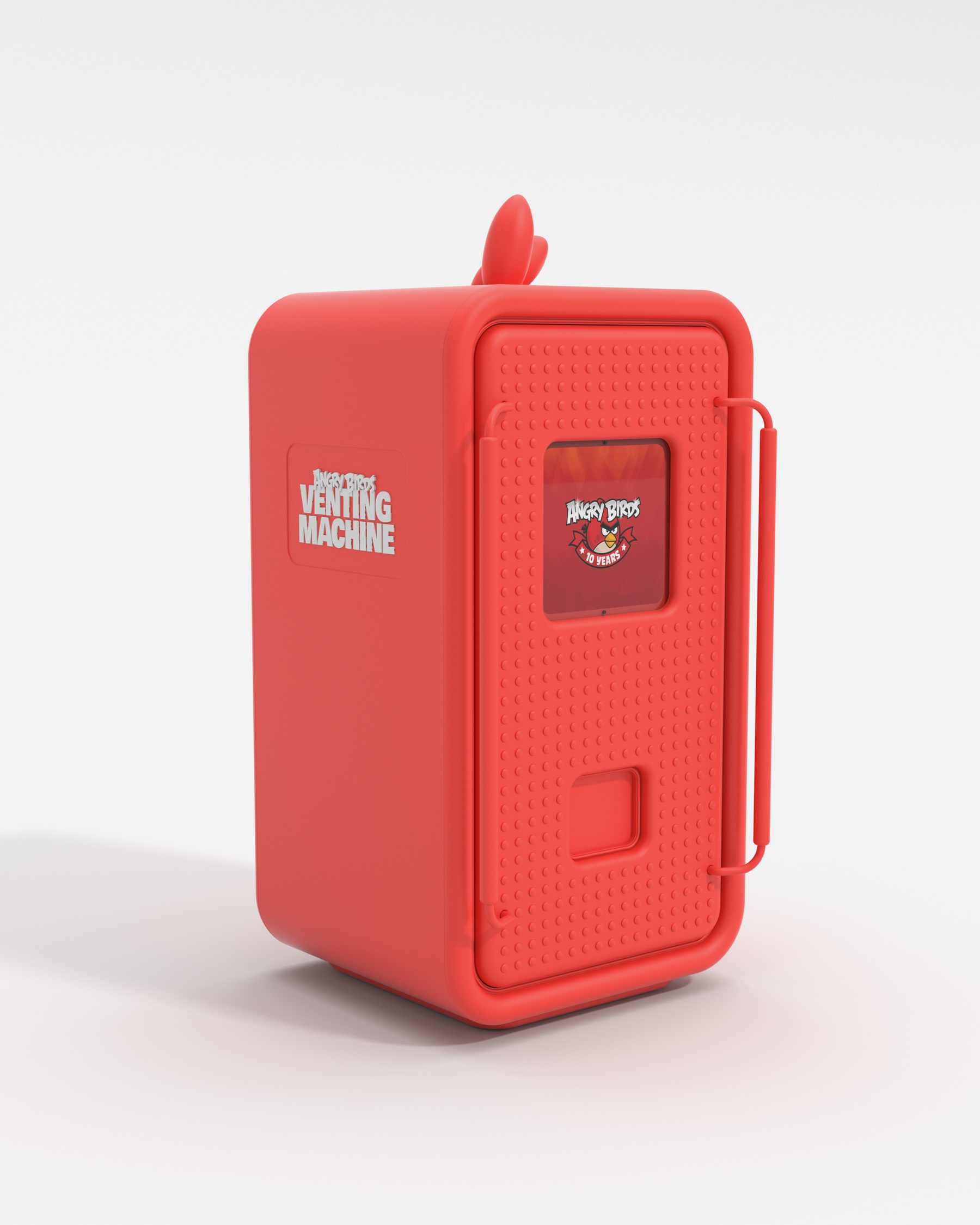 Angry Birds venting machine — badge detail