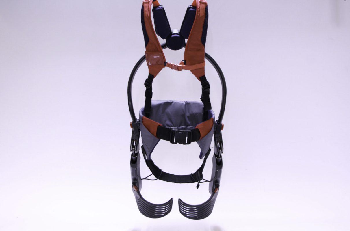 ExoSuit passive wearable exoskeleton — full harness assembly, industrial design by Geoff LaCorte